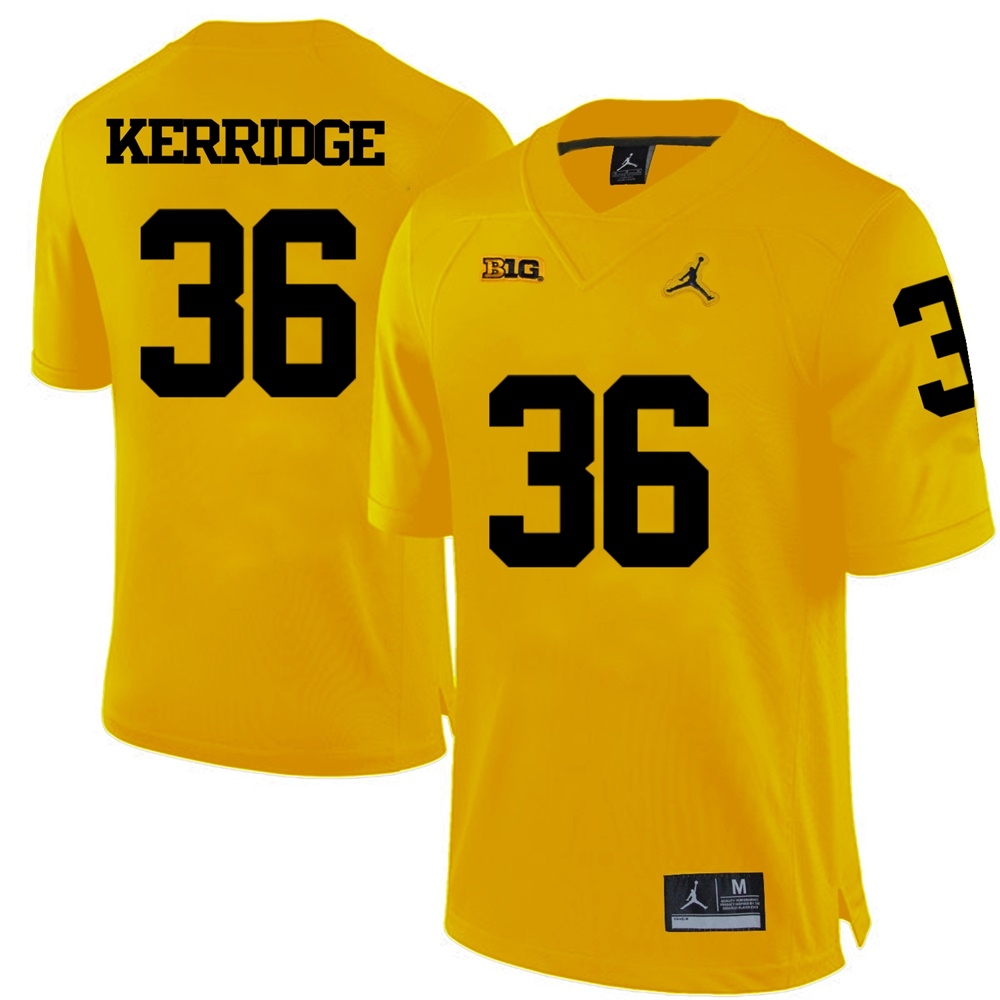 Michigan Wolverines Men's NCAA Joe Kerridge #36 Yellow College Football Jersey WAD3049HG